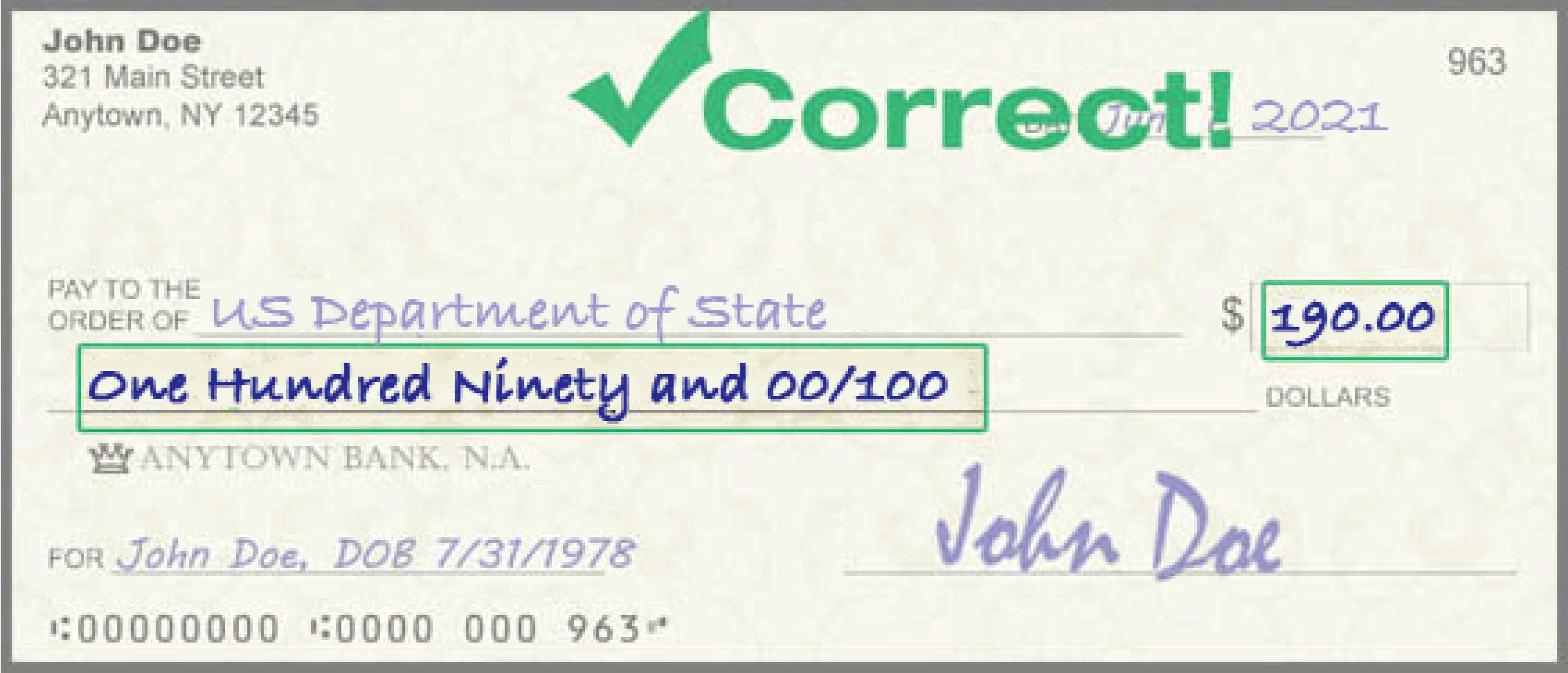 Amount Correct
