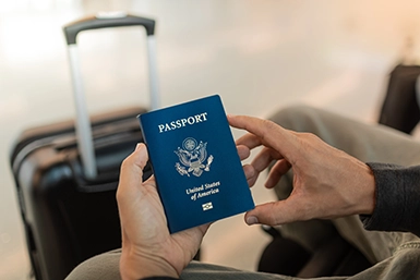 Person holding a U.S. passport