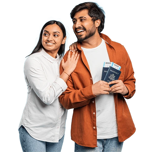 Couple holding a U.S. Passport